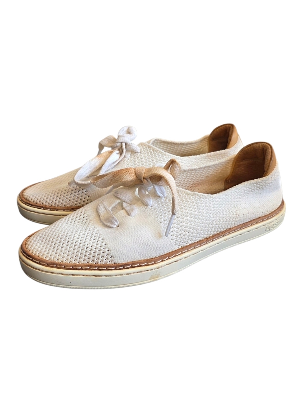 Ugg Pinkett Stretch Knit Leather Lace Up Sneaker Size 7